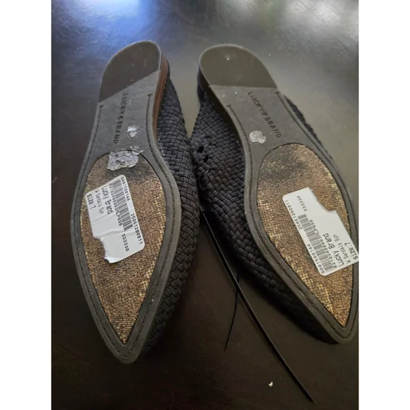 Lucky Brand EUC Clean Girl Coquette Black Woven Mules Clogs Size 7 - Picture 6 of 8